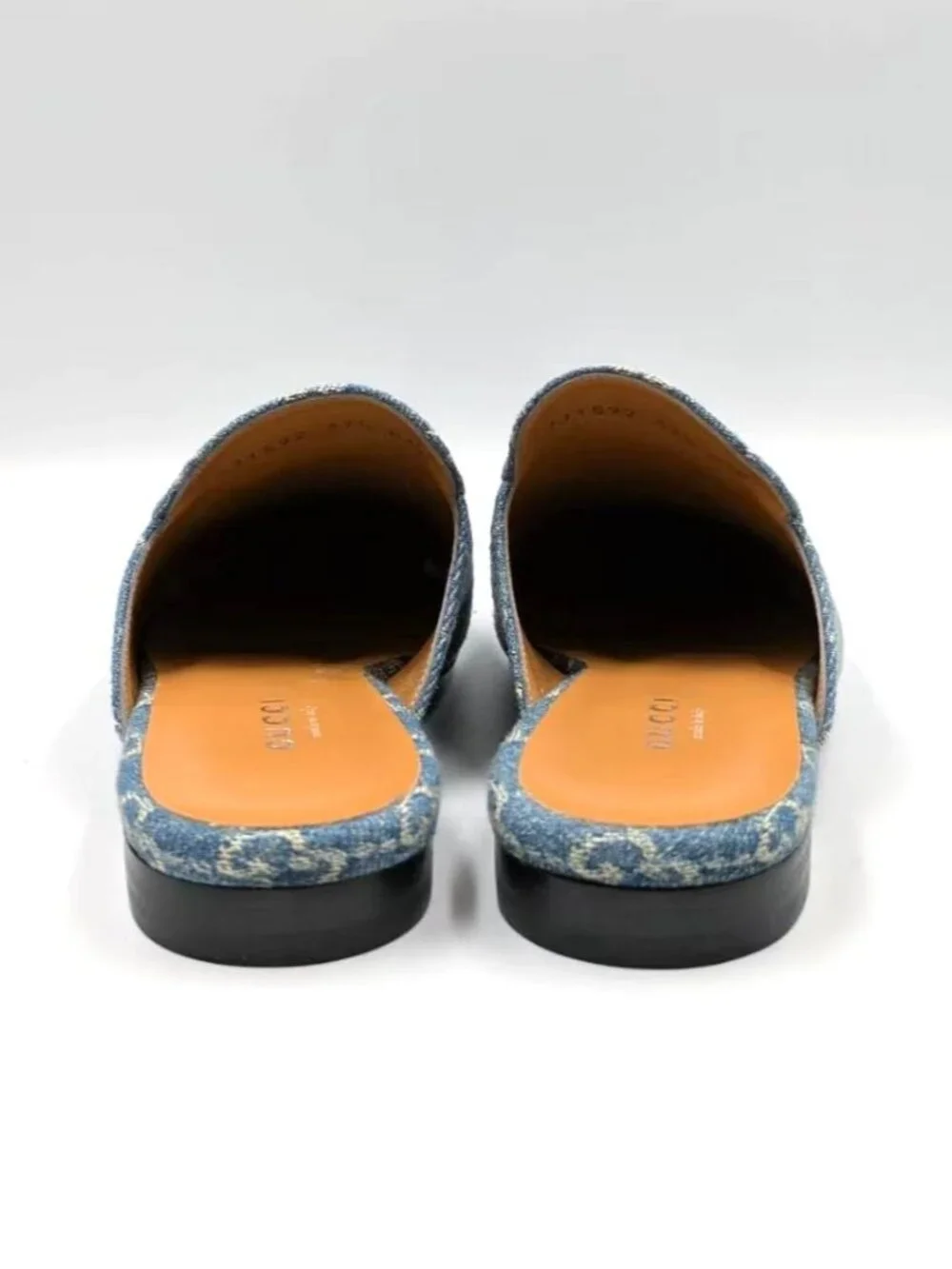 Gucci Women’s Monogram Jumbo GG Denim Malaga Princetown Slippers Light Blue EU37 - Picture 4 of 14